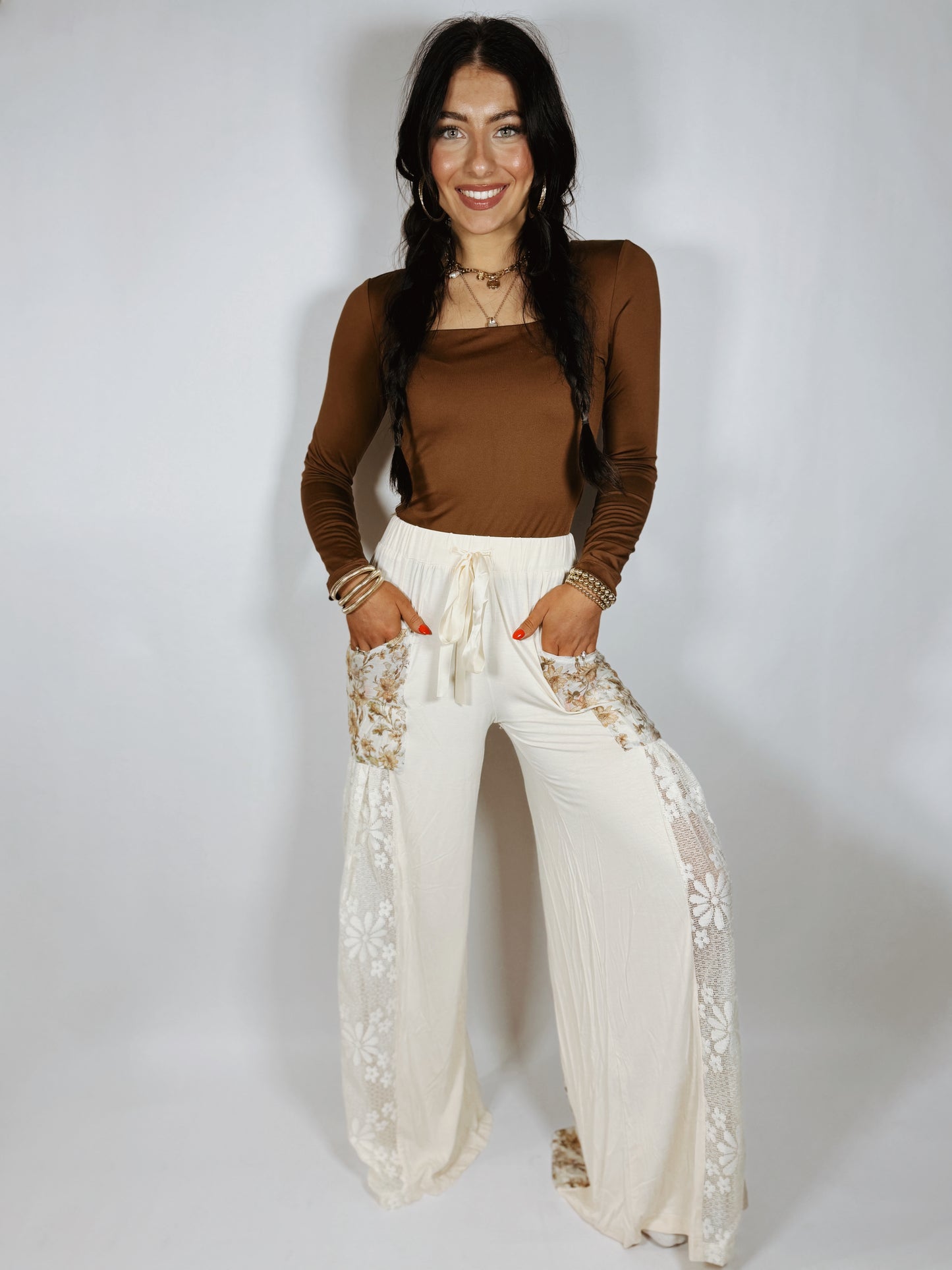 VINTAGE FLORAL LACE PANTS