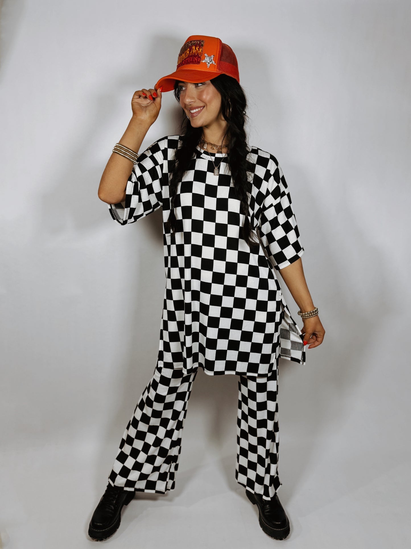 CHIC CHECKERED LOUNGE SET