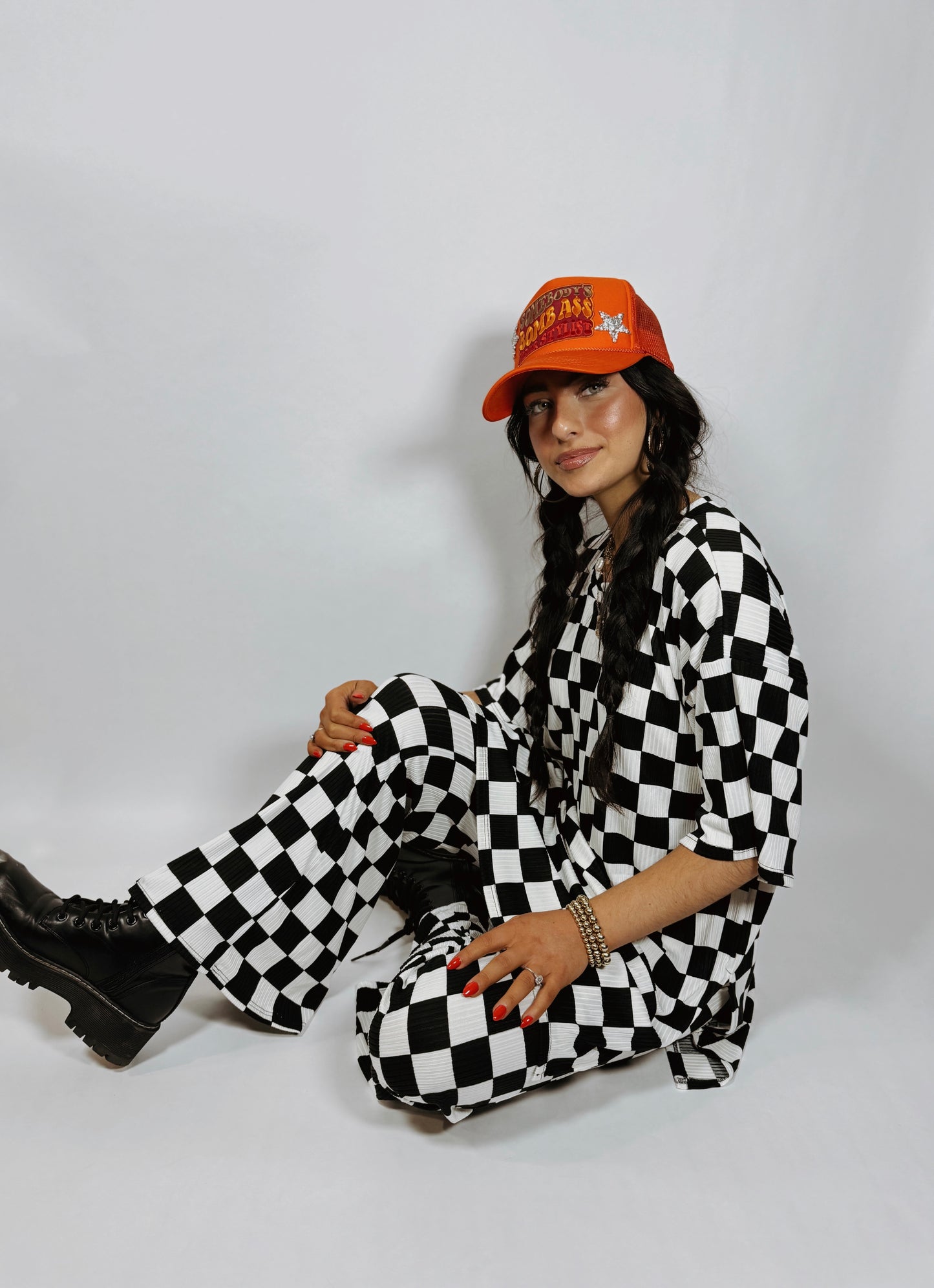 CHIC CHECKERED LOUNGE SET